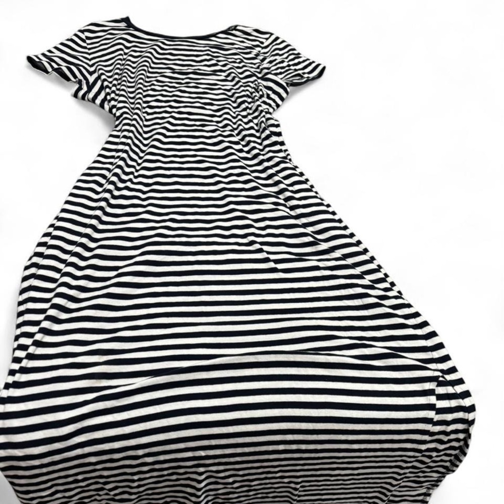 Calvin Klein striped maxi dress in classic black and white nautical stripe print